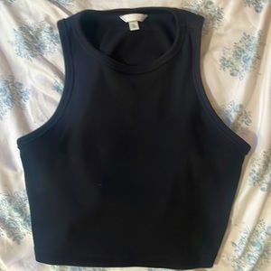 Cute cropped black tank top from H&M. Lightly used and in perfect condition!